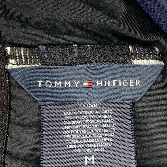 Tommy Hilfiger Swimsuit Top Racerback  Tankini Blue and Yellow Size M - Picture 10 of 11
